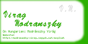 virag modranszky business card