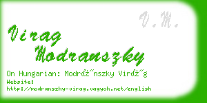 virag modranszky business card